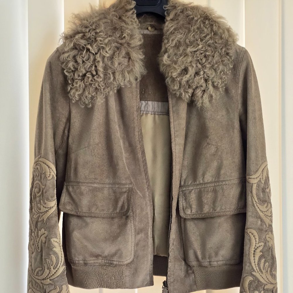 Women bomber jacket natural pig leather